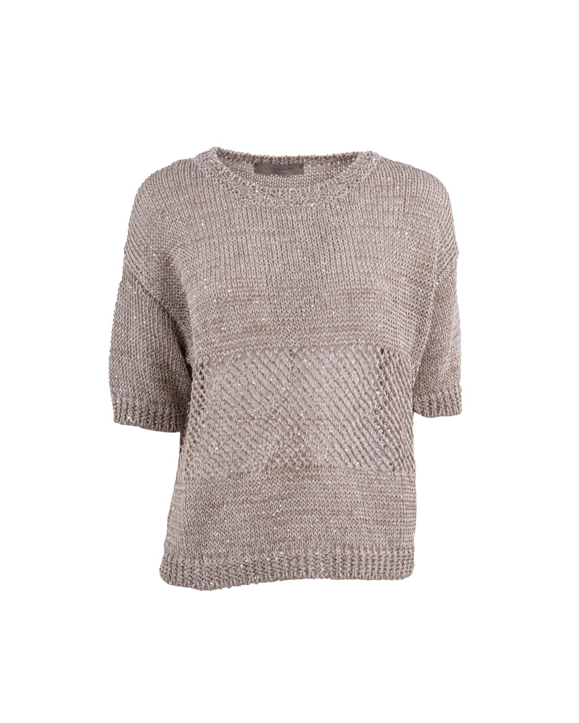 shop D.EXTERIOR  Maglia: D. Exterior pull in misto lino.
Girocollo ampio.
Mezze maniche.
Traforato nel girovita.
Paillettes.
Composizione: 67% lino, 22% poliestere, 11% poliammidica.
Made in Italy.. 60454-8LINO number 7670761